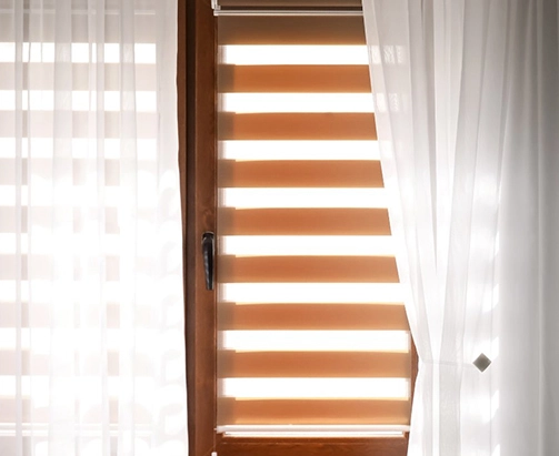 Wood and faux wood blinds in Coldwater kitchen