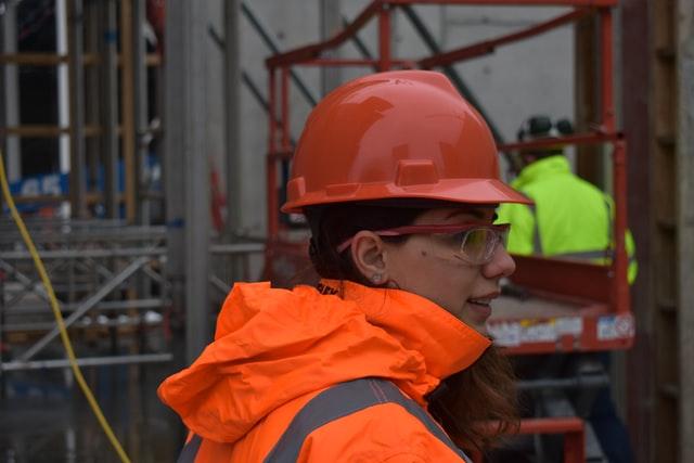 A female home inspector during a job