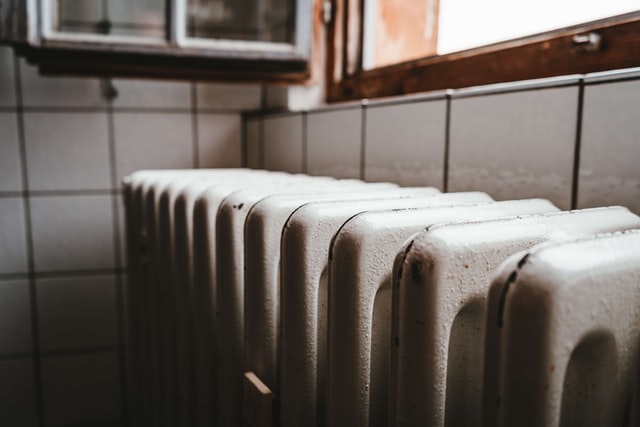 A radiator under a window