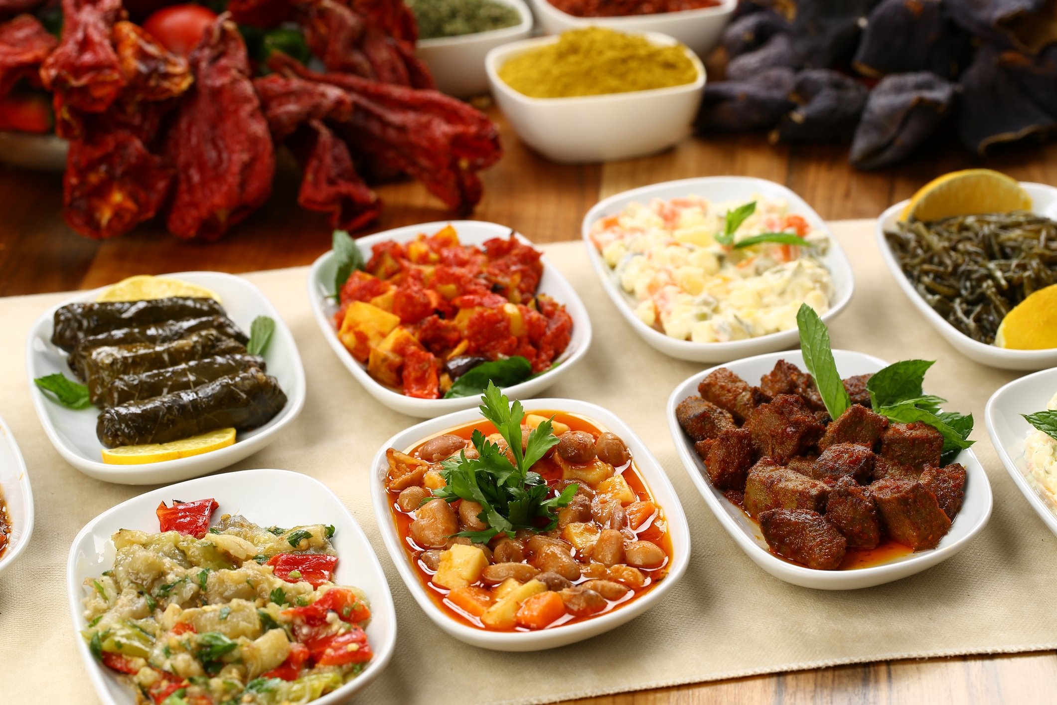 Turkish restaurant presents variety of vegetable dishes