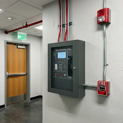 Pro-Tech Fire Inc. technician performing fire inspection in Toronto