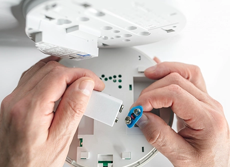 Commercial fire alarm testing in Medicine Hat warehouse